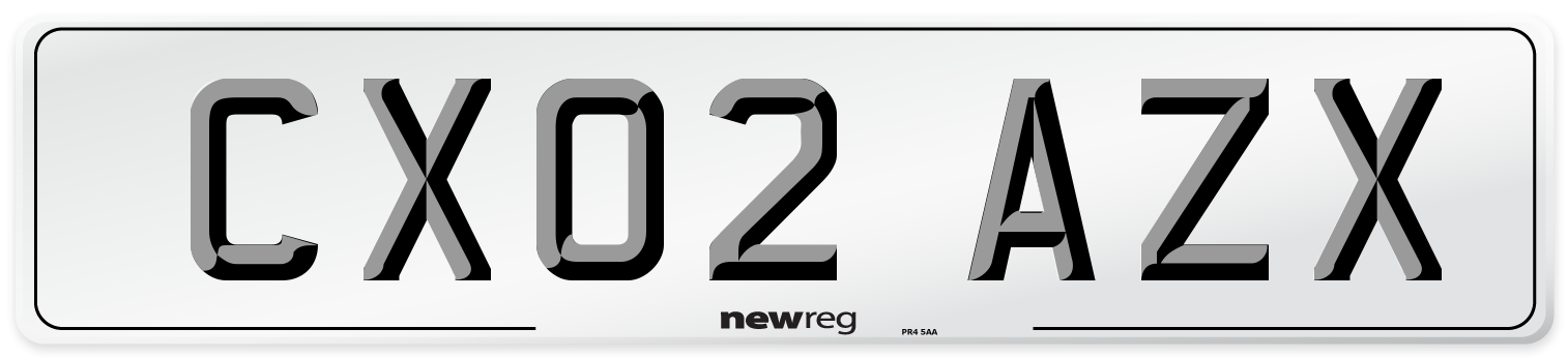 CX02 AZX Number Plate from New Reg